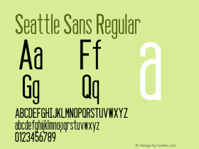 Seattle Sans Regular 1.0000 Font Sample