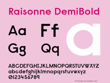 Raisonne DemiBold Version 1.000 Font Sample