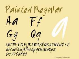 Painted Regular Version 1.00 October 9, 2010, initial release Font Sample