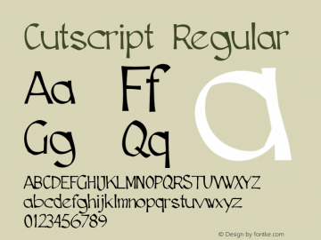 Cutscript Regular Commercial license: mawns@live.se Font Sample