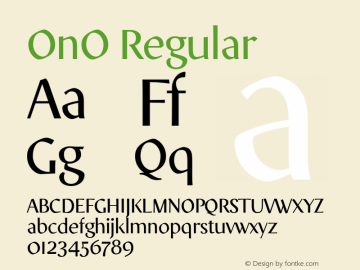 OnO Regular Unknown Font Sample