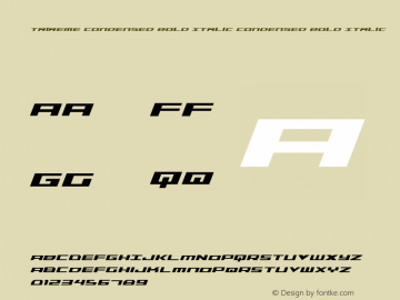 Trireme Condensed Bold Italic Condensed Bold Italic 001.000 Font Sample