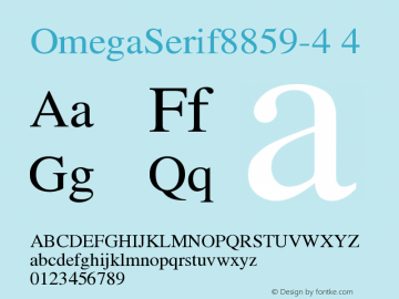 OmegaSerif8859-4 4 Version 001.000 Font Sample