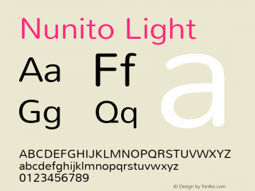 Nunito Light Version 1.000 Font Sample