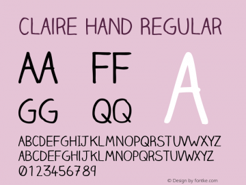 Claire Hand Regular Version 001.001图片样张