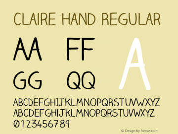 Claire Hand Regular Version 001.001图片样张