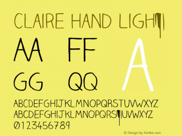 Claire Hand Light Version 001.001 Font Sample