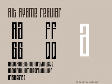 Alt Ayame Regular Unknown Font Sample