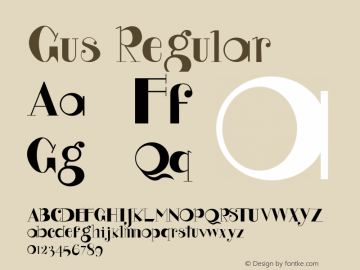 Gus Regular Version 1.0 Font Sample