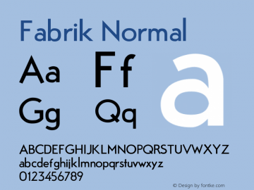 Fabrik Normal Version Version 1.5 (20.02.2 Font Sample