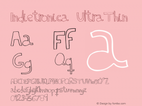 Indietronica UltraThin Version 1.000 Font Sample