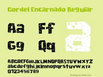 Cordel Encarnado Regular Version 1.00 April 22, 2011, initial release Font Sample