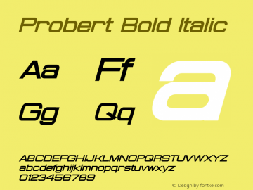 Probert Bold Italic Version 2.00 March 9, 2016图片样张