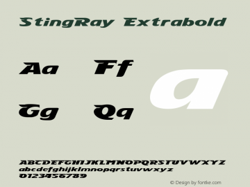 StingRay Extrabold 1.0 Wed Mar 26 01:24:23 1997 Font Sample