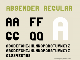 absender regular Version 1.000 2011 initial release Font Sample