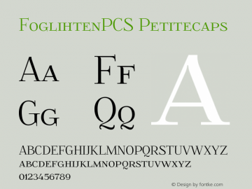 FoglihtenPCS Petitecaps Version 0.68 Font Sample
