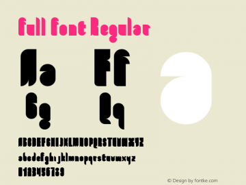 full font Regular Version 1.0 Font Sample