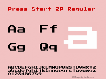 Press Start 2P Regular Version 2.14图片样张