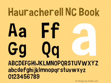 Hauracherell NC Book Version 1.00 June 17, 2011, Font Sample