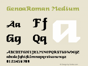 GenoaRoman Medium Version 001.001 Font Sample