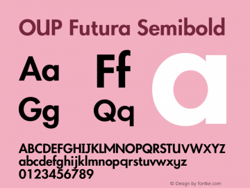 OUP Futura Semibold Version 2.35 Font Sample
