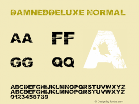 DamnedDeluxe Normal Version 1.00 2011 Font Sample