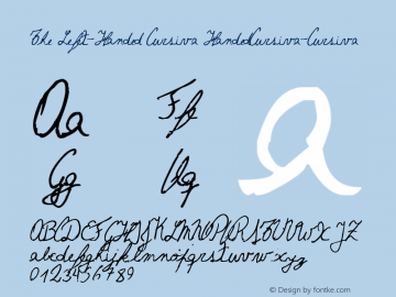 The Left-Handed Cursiva HandedCursiva-Cursiva Version 1.00 July 6, 2011, i Font Sample