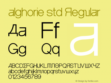 alghorie std Regular Unknown Font Sample