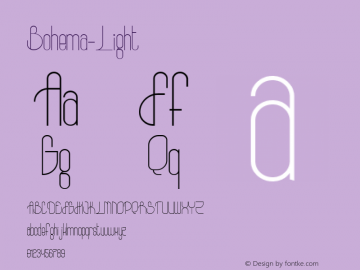 Bohema-Light ☞ Version 001.001 ;com.myfonts.onrepeat.bohema.light.wfkit2.3Bwy图片样张