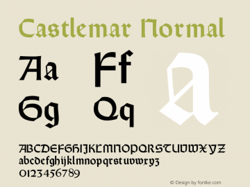 Castlemar Normal Version 001.000 Font Sample