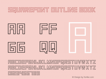 SquareFont Outline Book Version 1.00 August 1, 2011,图片样张