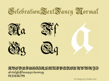 CelebrationTextFancy Normal Version 001.000 Font Sample