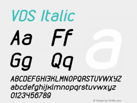 VDS Italic Version 1.000 2009 initial release图片样张