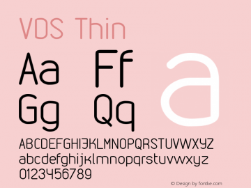 VDS Thin Version 1.000 2012 initial release Font Sample