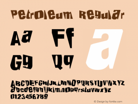 Petroleum Regular Unknown Font Sample