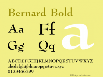 Bernard Bold W.S.I. International Distribution v1.1 6/94 Font Sample