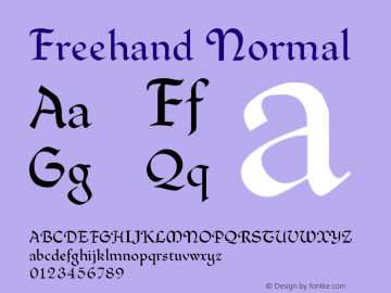 Freehand Normal Version 001.000 Font Sample