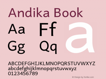 Andika Book Version 1.000 Font Sample