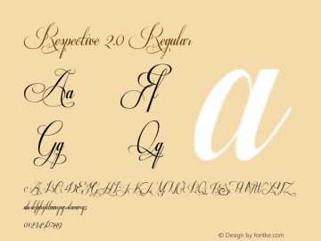 Respective 2.0 Regular Version 2.000 Font Sample