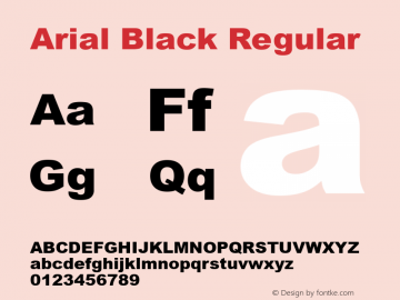 Arial Black Regular Version 2.30 Font Sample