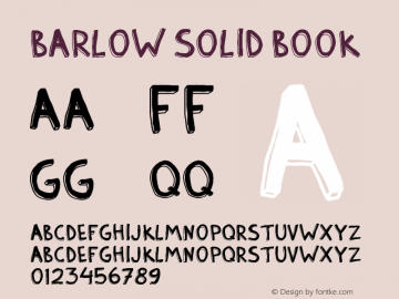 Barlow Solid Book Version 1.03 September 9, 20 Font Sample