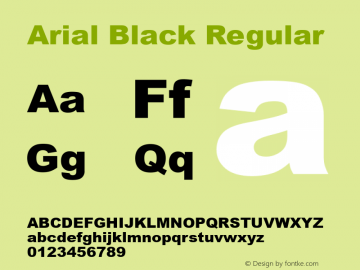 Arial Black Regular Version 2.40图片样张