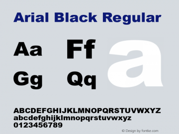 Arial Black Regular Version 5.00a图片样张