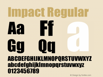 Impact Regular Version 2.20 Font Sample