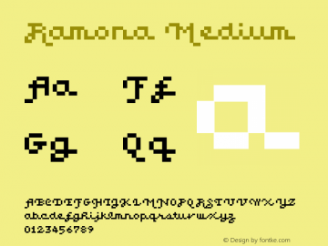 Ramona Medium Version 001.000 Font Sample