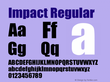 Impact Regular 1.0 Font Sample
