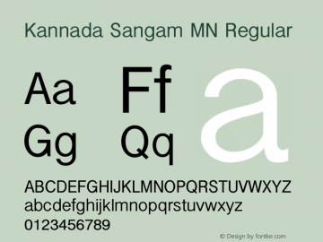 Kannada Sangam MN Regular 7.0d1e3 Font Sample