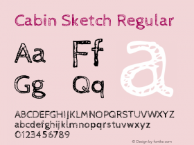 Cabin Sketch Regular Version 1.002 Font Sample