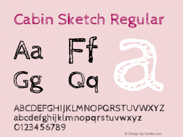 Cabin Sketch Regular Version 1.002 Font Sample