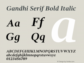 Gandhi Serif Bold Italic Version 1.001 Font Sample